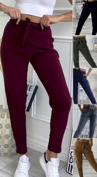 Packs of canvas trousers with belt