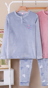Pilou pajamas with heart print pants