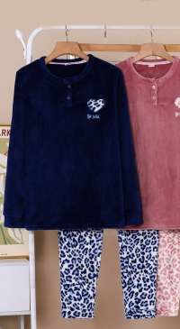 Pilou pajamas with leopard print pants