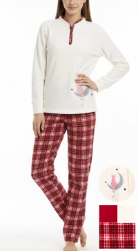 Tartan print fleece pajamas