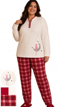Tartan print fleece pajamas