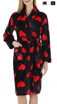 Pilou pilou bathrobe hearts print