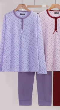 Plus size fleece printed pajamas