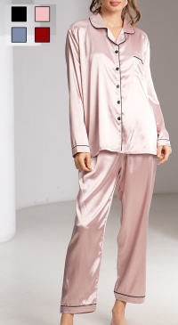 Plain satin pajamas