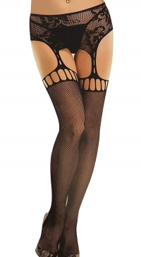 Fishnet tights with suspenders