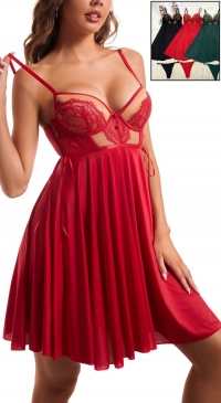 Sexy embroidered nightie with thong