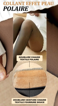 Transparency skin effect fleece tights
