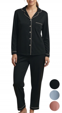 Plain jacket and pants pajamas