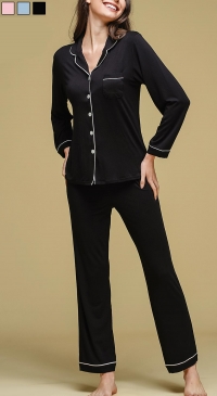 Plain jacket and pants pajamas