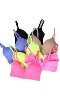 Colored padded microfiber bras (S/M and L/XL)