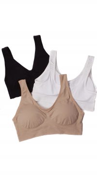 Large size white, black and beige foam bras
