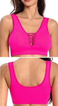 Padded bra with lacing opening