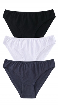 Plain cotton elastane panties
