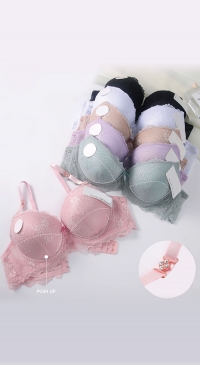 B cup pushup bra with jewel strap