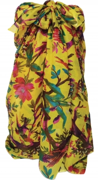 Yellow flower print beach pareo