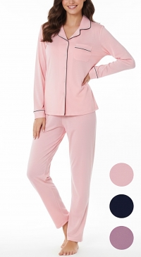 Women's pajamas with buttoned jacket