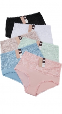 Plus size cotton and lace panties