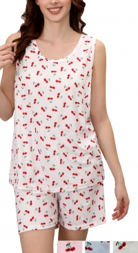 Cherry printed short pajamas