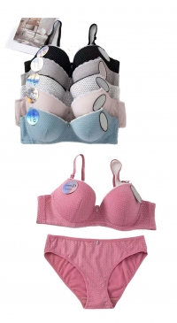 D cup polka dot bra set