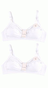 White F cup bra without padding or underwire