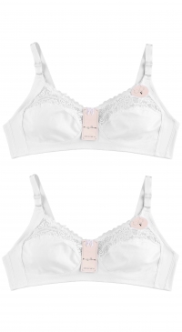 White F cup bra without padding without underwire