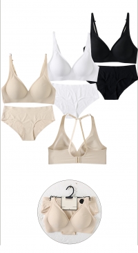 Seamless microfiber underwired bra with boxer briefs