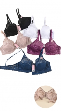 D cup lace unpadded bra