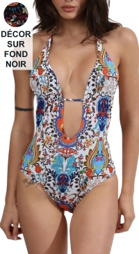Sexy printed BLACK swimsuit