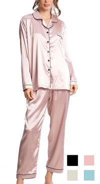 Plain satin pajamas