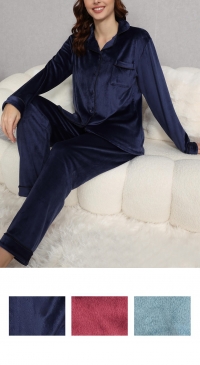 Plain fleece pajamas inside and outside M to 3XL