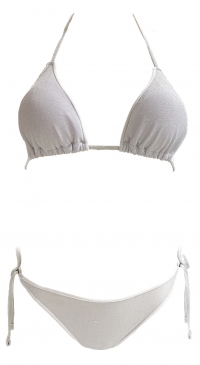 White lurex bikini