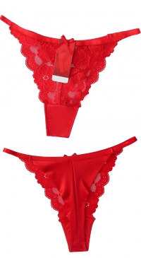 Sexy red lace thong
