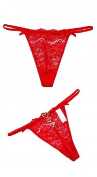 Sexy red lace fancy thong