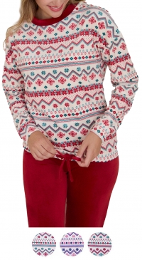 Fleece pajamas with jacquard patterns for winter and Christmas (M to 3XL)