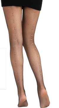 40D fishnet and rhinestone tights