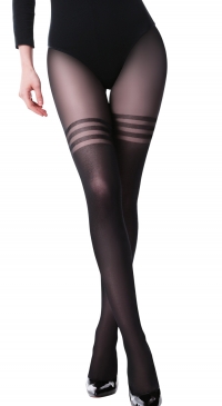 Opaque fancy tights with sexy stripes