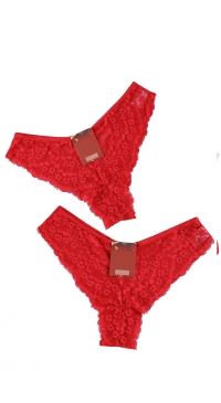 Sexy red lace Brazilian thong