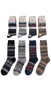 12 pairs of winter printed wool socks