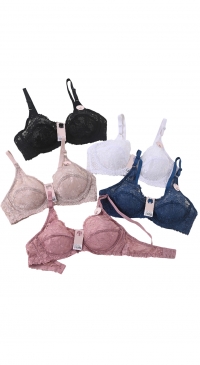 C-cup unpadded lace bra