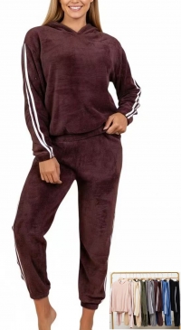 Pilou pilou pajamas with hood and white stripes on the sides, one size