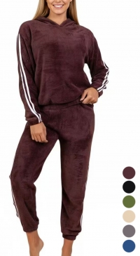 Pilou pilou pajamas with hood and white stripes on the sides, one size