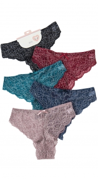 Embroidered lace Brazilian panties