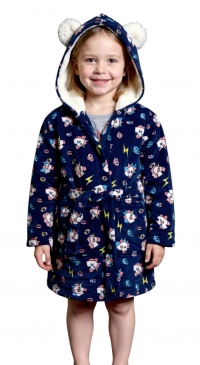 children's pilou pilou unicorn bathrobe navy blue (last batches)