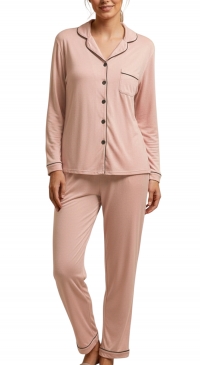 Plain pajamas with pink jacket and pants