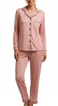 Plain pajamas with pink jacket and pants
