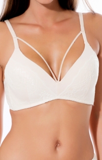 Non-wired bra, white modal fabric, sold individually