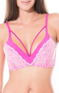 Wire-free bra, modal fabric, powder color, sold individually