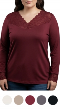 Women's knitted turtleneck with lace - M to XXL