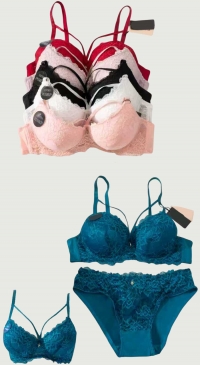 Extra push-up bra and panty set (cup size B)
