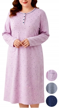 Button-down nightgown, sizes M to 3XL